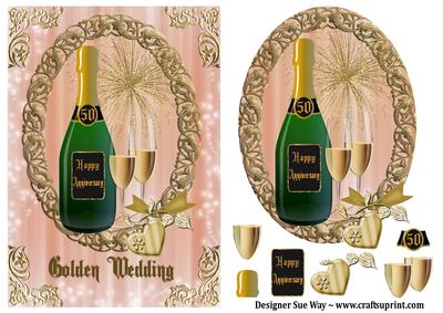 Golden Wedding Anniversary Card Front