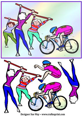 Keeping Fit Couple Decoupage Card Front