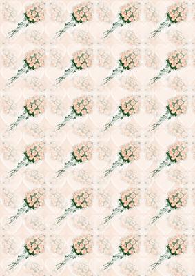 Peach Roses and Hearts Bouquet Backing Paper