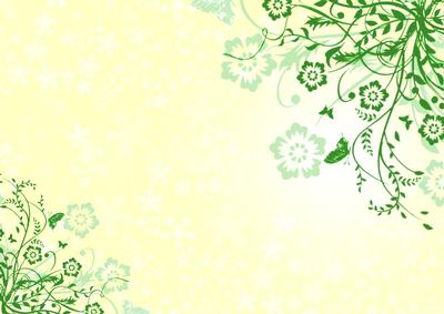 Green Butterflies and Swirls Card Base