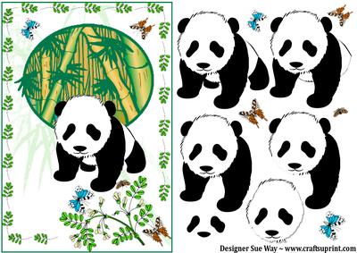 Panda in the Wild Card Front and Decoupage