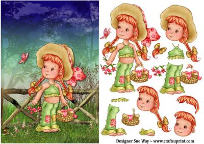 Picnic in a Meadow~ Card Front and Decoupage