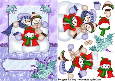 The Snow Family Christmas Decoupage
