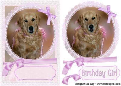 Birthday Girl Golden Retriever Dog Card Front