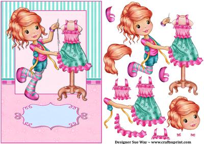 Sweet Little Dressmaker Decoupage