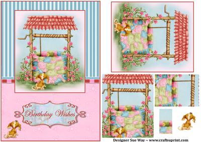 Birthday Wishes, Wishing Well Quick Card, Topper and Pyramid