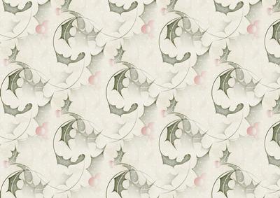 Christmas Holly and Snow Flakes Backing Paper