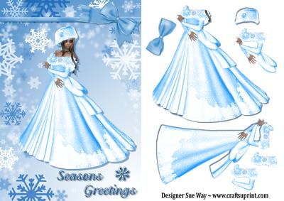 Christmas Snow Queen Decoupage