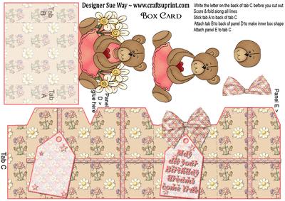 Birthday Flower Bear Box Card