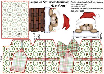 Christmas Bear in a Chimney (gift Wrap) Box Card