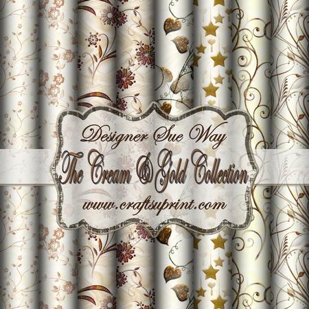 Cream and Gold Luxury Backing Paper Kit