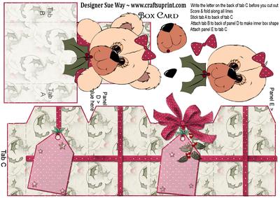 Christmas Teddy in a Box Card