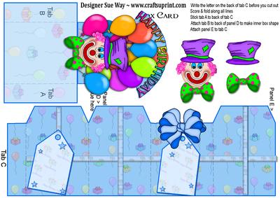 Birthday Clown Box Card