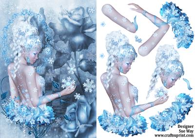 Magical Snow Fairy Card Front and Decoupage