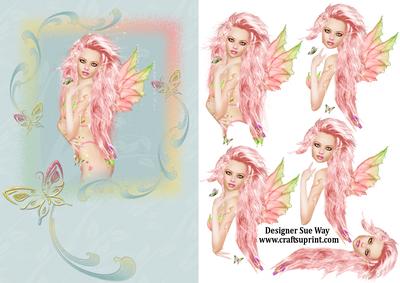 Butterfly Fairy Wishes Decoupage Card Front