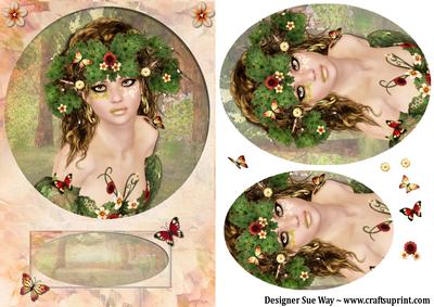 Lady Spirit of the Flowers Card Front and Pyramid