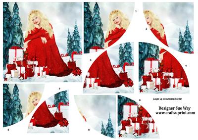 Let It Snow Christmas Lady Curved Spiral Stacker