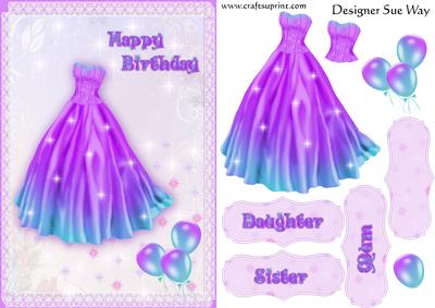 Birthday Party Dress Card Front