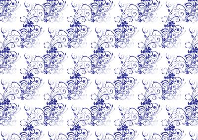 Blue Floral Swirls Backing Paper
