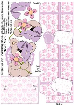 Cute Bear with Flower Box Card