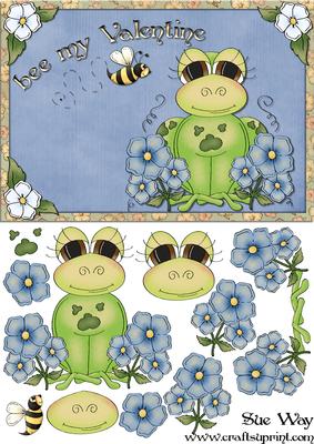 Male Bee My Valentine Card Front and Step by Step