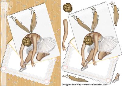 Ballerina Fairy in a Letter Quick Card