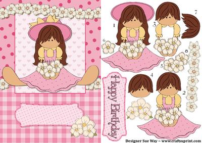 Polka Dots and Flowers Card Front and Decoupage