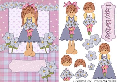 I Picked These for You Card Front and Decoupage