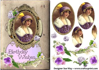 Deco Lady Postcard Cameo