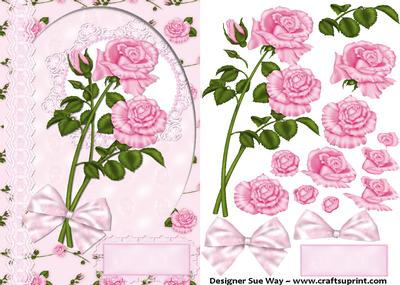 Pink Roses and Lace Decoupage