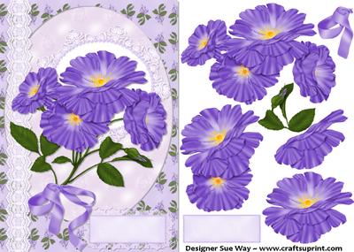 Lilac Flowers and Lace Decoupage