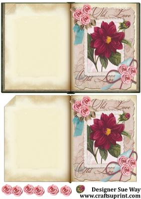 Vintage Flowers Book Card