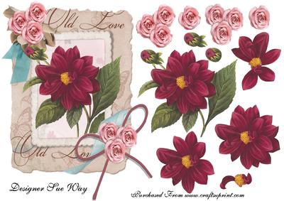 Vintage Flowers Topper with Decoupage