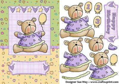 Baby Bear Birthday Decoupage