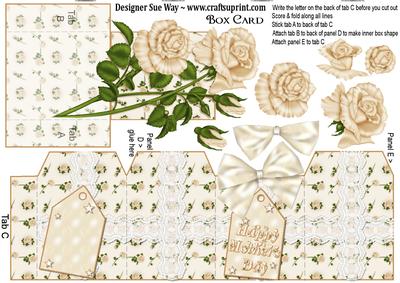 Cream Roses Mothers Day Box Card