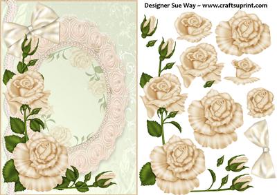 Ring of Cream Roses Card Front