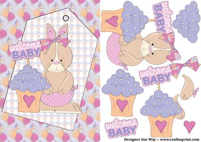 Cupcake Baby Decoupage