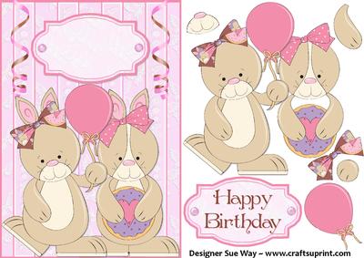 Bunny Birthday Party Decoupage