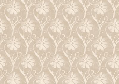 Cream and Brown Swirly Flowers Backing Paper
