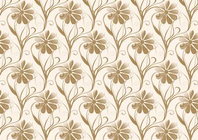 Brown and Cream Swirly Flowers Backing Paper