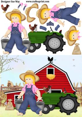 Farm Girl Decoupage