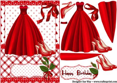 Red for Danger Card Front and Decoupage