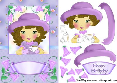 Tea Party Card Front and Decoupage