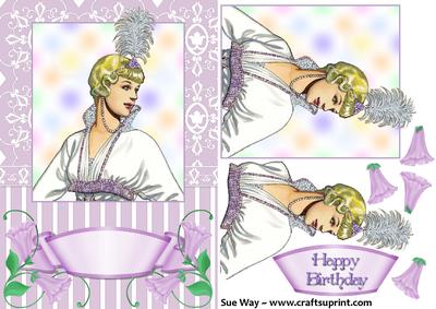 Vintage Art Deco Portrait Card Front