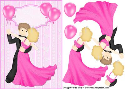 Dance with Me Tonight Card Front and Decoupage