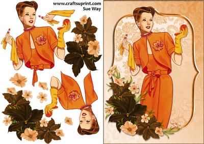 Make Up Vintage Lady Decoupage