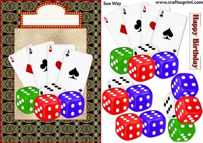 Aces High and Dice Birthday Card