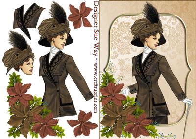 Victorian Fashion and Flowers Decoupage
