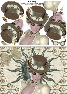 Steampunk Lady Portrait Decoupage