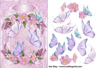 Butterflies in a Flower Frame Decoupage
